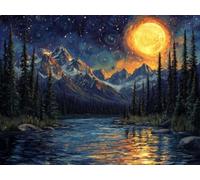 5D Cuadrado Diamond Painting Conjunto Completo, Cielo Estrellado Nocturno DIY Arte de Mosaico Digital，Adulto Niño Decoración Domésticas Regalos De Año Nuevo 30x20cm T8ZY-865