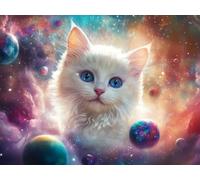 5D Cuadrado Diamond Painting Conjunto Completo, El Cielo Estrellado Del Gato DIY Arte de Mosaico Digital，Adulto Niño Decoración Domésticas Regalos De Año Nuevo 50x40cm T8ZY-506