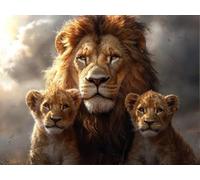 5D Cuadrado Diamond Painting Conjunto Completo, El LeóN Es Feroz DIY Arte de Mosaico Digital，Adulto Niño Juguetes Divertidos，Decoración de Paredes Domésticas Regalos De Año Nuevo 60x50cm T8ZY-721