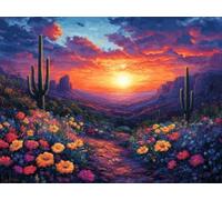 5D Cuadrado Diamond Painting Conjunto Completo, Flores De Cactus DIY Arte de Mosaico Digital，Adulto Niño Juguetes Divertidos，Decoración de Paredes Domésticas Regalos De Año Nuevo 80x70cm T8ZY-802
