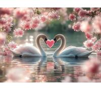 5D Cuadrado Diamond Painting Conjunto Completo, Flores De Cisne DIY Arte de Mosaico Digital，Adulto Niño Juguetes Divertidos，Decoración de Paredes Domésticas Regalos De Año Nuevo 120x100cm T8ZY-772