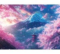 5D Cuadrado Diamond Painting Conjunto Completo, Fujiyama JapóN DIY Arte de Mosaico Digital，Adulto Niño Juguetes Divertidos，Decoración de Paredes Domésticas Regalos De Año Nuevo 90x80cm T8ZY-158