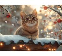 5D Cuadrado Diamond Painting Conjunto Completo, Gato De Techo DIY Arte de Mosaico Digital，Adulto Niño Juguetes Divertidos，Decoración de Paredes Domésticas Regalos De Año Nuevo 120x100cm T8ZY-796