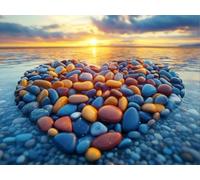 5D Cuadrado Diamond Painting Conjunto Completo, Guijarros Del Atardecer DIY Arte de Mosaico Digital，Adulto Niño Decoración Domésticas Regalos De Año Nuevo 120x100cm T8ZY-799