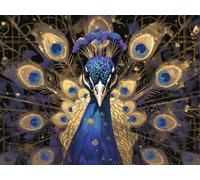 5D Cuadrado Diamond Painting Conjunto Completo, Hermoso Pavo Real DIY Arte de Mosaico Digital，Adulto Niño Juguetes Divertidos，Decoración de Paredes Domésticas Regalos De Año Nuevo 120x100cm T8ZY-529