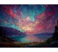 5D Cuadrado Diamond Painting Conjunto Completo, MontañAs Estrelladas DIY Arte de Mosaico Digital，Adulto Niño Juguetes Divertidos，Decoración de Paredes Domésticas Regalos De Año Nuevo 40x30cm T8ZY-831