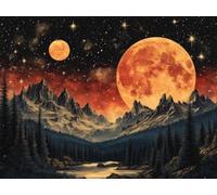 5D Cuadrado Diamond Painting Conjunto Completo, MontañAs Lunares DIY Arte de Mosaico Digital，Adulto Niño Juguetes Divertidos，Decoración de Paredes Domésticas Regalos De Año Nuevo 90x80cm T8ZY-901