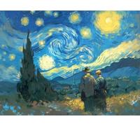 5D Cuadrado Diamond Painting Conjunto Completo, Noche Estrellada DIY Arte de Mosaico Digital，Adulto Niño Juguetes Divertidos，Decoración de Paredes Domésticas Regalos De Año Nuevo 30x20cm T8ZY-833