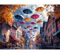 5D Cuadrado Diamond Painting Conjunto Completo, Paraguas Del Cielo DIY Arte de Mosaico Digital，Adulto Niño Juguetes Divertidos，Decoración de Paredes Domésticas Regalos De Año Nuevo 40x30cm T8ZY-778