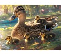5D Cuadrado Diamond Painting Conjunto Completo, Patos Y Animales DIY Arte de Mosaico Digital，Adulto Niño Juguetes Divertidos，Decoración de Paredes Domésticas Regalos De Año Nuevo 100x90cm T8ZY-854