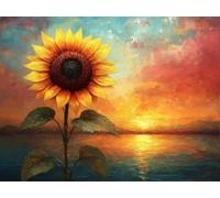 5D Cuadrado Diamond Painting Conjunto Completo, Plantas De Girasol DIY Arte de Mosaico Digital，Adulto Niño Juguetes Divertidos，Decoración de Paredes Domésticas Regalos De Año Nuevo 60x50cm T8ZY-810