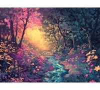 5D Cuadrado Diamond Painting Conjunto Completo, RíOs Forestales DIY Arte de Mosaico Digital，Adulto Niño Juguetes Divertidos，Decoración de Paredes Domésticas Regalos De Año Nuevo 60x50cm T8ZY-679