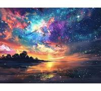 5D Cuadrado Diamond Painting Conjunto Completo, SueñO Estrellado DIY Arte de Mosaico Digital，Adulto Niño Juguetes Divertidos，Decoración de Paredes Domésticas Regalos De Año Nuevo 120x100cm T8ZY-827