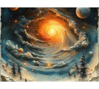 5D Cuadrado Diamond Painting Conjunto Completo, Universo Planetario DIY Arte de Mosaico Digital，Adulto Niño Juguetes Divertidos，Decoración de Paredes Domésticas Regalos De Año Nuevo 30x20cm T8ZY-835