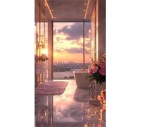 5D Diamond Art Painting,House Plant Flower diamond painting Kits for Adults,DIY Square Full Drill Canvas Embroidery Cross Stitch,Diamond Arts Crafts Painting Pictures for Home Wall Decor 50x110cm