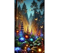 5D Diamond Art Painting,Jungle Butterfly Plant diamond painting Kits for Adults,DIY Square Full Drill Canvas Embroidery Cross Stitch,Diamond Arts Crafts Painting Pictures for Home Wall Decor 90x190cm