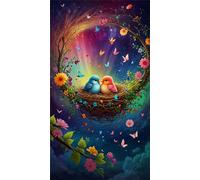 5D Diamond Art Painting,Love Birds Plants diamond painting Kits for Adults,DIY Square Full Drill Canvas Embroidery Cross Stitch,Diamond Arts Crafts Painting Pictures for Home Wall Decor 60x130cm