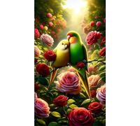 5D Diamond Art Painting,Love Birds Rose diamond painting Kits for Adults,DIY Square Full Drill Canvas Embroidery Cross Stitch,Diamond Arts Crafts Painting Pictures for Home Wall Decor 80x170cm