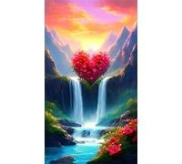 5D Diamond Art Painting,Love Orb Sunset diamond painting Kits for Adults,DIY Square Full Drill Canvas Embroidery Cross Stitch,Diamond Arts Crafts Painting Pictures for Home Wall Decor 60x130cm