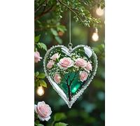5D Diamond Art Painting,Love Rose White diamond painting Kits for Adults,DIY Square Full Drill Canvas Embroidery Cross Stitch,Diamond Arts Crafts Painting Pictures for Home Wall Decor 100x210cm