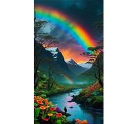 5D Diamond Art Painting,Mountains Rivers diamond painting Kits for Adults,DIY Square Full Drill Canvas Embroidery Cross Stitch,Diamond Arts Crafts Painting Pictures for Home Wall Decor 30x70cm