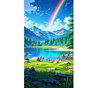 5D Diamond Art Painting,Mountains Rivers Plants diamond painting Kits for Adults,DIY Square Full Drill Canvas Embroidery Cross Stitch,Diamond Arts Crafts Painting Pictures for Home Wall Decor 20x50cm