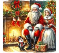 5D Diamond Arts Painting Kits Christmas, Full Round Drill Funny Diamond Art Kits, Gem Art for Adults/Beginners, Diamonds Dots Paintings Picture Arts Craft for Christmas Decor Gifts 40x40cm