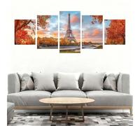 5D Diamond Painting Adultos, 5 Piezas Diamond Painting Kits París Árbol Pintura Diamante, Manualidades Adultos DIY Cristal Punto de Cruz Cuadro Diamante para Decoración Pared Hogar 150x80cm B0-350