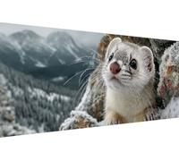5D Diamond Painting Adultos Animal Diamond Painting Niños Nieve Cuadro Diamantes DIY Kit Manualidades Adultos 5D Full Drill Round Completo Punto de Cruz para Decoración Hogar, Regalo 40x80cm Z-7713