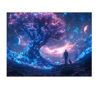 5D Diamond Painting Adultos Árbol de la vida, Kit Pintura de Diamantes DIY Luna, Manualidades Niños y Adultos, Regalo Original Cumpleaños, Decoración Pared Hogar, Strass Redondos 70x90 cm, z@1908