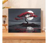 5D Diamond Painting Adultos, Árbol & Luna Diamond Painting kit Completo con Lienzo Mosaico y Brillantes, Full Drill Diamantini Crystal Art, Manualidades Adultos y Decoración, 30x50cm 2Z#1058