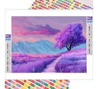 5D Diamond Painting Adultos, Árbol & Púrpura Diamond Painting kit Completo con Lienzo Mosaico y Brillantes, Full Drill Diamantini Crystal Art, Manualidades Adultos y Decoración, 40x50cm 2Z#30