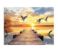 5D Diamond Painting Adultos Atardecer, Kit Pintura de Diamantes DIY Paisaje, Manualidades Niños y Adultos, Regalo Original Cumpleaños, Decoración Pared Hogar, Strass Redondos 40x60 cm, z@2274