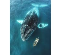5D Diamond Painting Adultos Ballena Dibujos Con Diamantes Bote, Pintar Con Diamantes kit Bordado Principiantes DIY Full Cuadrado Embroidery Kit Pintura per Decorazioni Casa Pareti 80x120cm 7-S26T8