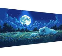 5D Diamond Painting Adultos Buey Diamond Painting Niños Luna Cuadro Diamantes DIY Kit Manualidades Adultos 5D Full Drill Round Completo Punto de Cruz para Decoración Hogar, Regalo 50x100cm 6-NI33