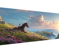 5D Diamond Painting Adultos Caballo Diamond Painting Niños Flor Cuadro Diamantes DIY Kit Manualidades Adultos 5D Full Drill Round Completo Punto de Cruz para Decoración Hogar, Regalo 30X60cm 4-Z745
