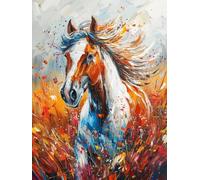5D Diamond Painting Adultos Caballo Dibujos Con Diamantes Animal, Pintar Con Diamantes kit Bordado Principiantes DIY Full Drill Cuadrado Embroidery Kit Pintura Decorazioni Casa Pareti 80x120cm 5-F98N1