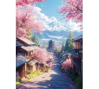 5D Diamond Painting Adultos Calle Dibujos Con Diamantes Monte Fuji, Pintar Con Diamantes kit Bordado Principiantes DIY Full Cuadrado Embroidery Kit Pintura Decorazioni Casa Pareti 40x60cm R-0897W