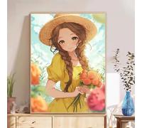 5D Diamond Painting Adultos, Chica & Historietas Diamond Painting kit Completo con Lienzo Mosaico y Brillantes, Full Drill Diamantini Crystal Art, Manualidades Adultos y Decoración, 60x80cm 2Z#1001