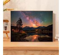 5D Diamond Painting Adultos, cielo estrellado & Árbol Diamond Painting kit Completo con Lienzo y Brillantes, Full Drill Diamantini Crystal Art, Manualidades Adultos y Decoración, 20x30cm 2Z#1070