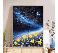 5D Diamond Painting Adultos, cielo estrellado & Flor Diamond Painting kit Completo con Lienzo Mosaico y Brillantes, Full Drill Diamantini Crystal Art, Manualidades Adultos y Decoración, 50x65cm 2Z#188