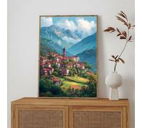5D Diamond Painting Adultos, Ciudad & Montaña Pintura de Diamantes Kit Completo, Cuadros Diamantes 5D Taladro Completo, Manualidades Adultos Bordado de Cristales, Decor de Pared Hogar 20x30cm 1Z-451