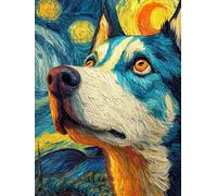 5D Diamond Painting Adultos, Diamond Painting Perro Pintura Diamante Animal Punto de Cruz Diamante DIY Manualidades Adultos Principiante para Decoracion Hogar Habitacion, Regalo 70x95cm -yym25072J