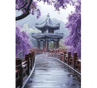 5D Diamond Painting Adultos, Diamond Painting Púrpura arquitectura, Kit Pintura de Diamantes DIY Cristal Bordado Artesanía, Pintura Diamante Kit para Principiantes, Decoración Del Hogar 50x70cm 0j-997