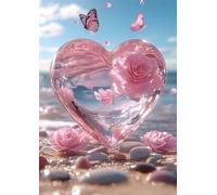 5D Diamond Painting Adultos, DIY Diamond Painting Kit Completo, Cuadrado Pintura Diamante Rosa rosa Bordado Punto De Cruz Arte Artesanía, para la Decoración de la Pared del Hogar 80x120cm, J7038