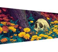 5D Diamond Painting Adultos Esqueleto Diamond Painting Niños Flor Cuadro Diamantes DIY Kit Manualidades Adultos 5D Full Drill Round Completo Punto de Cruz para Decoración Hogar, Regalo 50x100cm Z-7E22