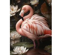 5D Diamond Painting Adultos Flamingos Dibujos Con Diamantes Flor, Pintar Con Diamantes kit Bordado Principiantes DIY Full Drill Cuadrado Embroidery Kit Pintura Decorazioni Casa Pareti 70x100cm H-N13FQ