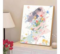 5D Diamond Painting Adultos, Flor & Chica Diamond Painting kit Completo con Lienzo Mosaico y Brillantes, Full Drill Diamantini Crystal Art, Manualidades Adultos Relajantes y Decoración, 30x50cm 2Z#244