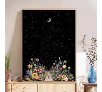 5D Diamond Painting Adultos, Flor & Luna Diamond Painting kit Completo con Lienzo Mosaico y Brillantes, Full Drill Diamantini Crystal Art, Manualidades Adultos Relajantes y Decoración, 20x30cm 2Z#917