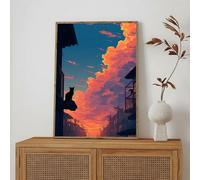 5D Diamond Painting Adultos, Gato & Ciudad Pintura de Diamantes Kit Completo, Cuadros Diamantes 5D Taladro Completo, Manualidades Adultos Bordado de Cristales, Decoración de Pared Hogar 30x50cm 1Z-572